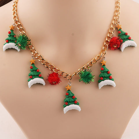New Christmas Tree Bell Santa Claus Necklace Creative Personalized Pendant Clavicle Chain Women's Jewelry New Christmas Tree Bell Santa Claus Necklace Creative Personalized Pendant Clavicle Chain Women's Jewelry