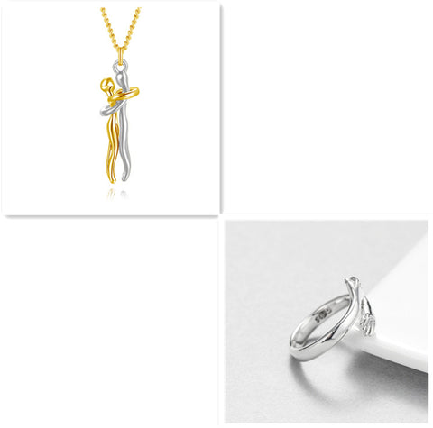 Love Hug Necklace Unisex Men Women Couple Jewelry Simple Temperament Clavicle Chain Valentines Day Lover Gift Love Hug Necklace Unisex Men Women Couple Jewelry Simple Temperament Clavicle Chain Valentines Day Lover Gift