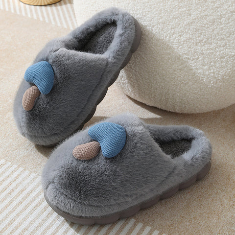 Cute Mushroom Cotton Slippers For Women Thick-soled Autumn And Winter Plush Slipper Indoor Non-slip Eva Household Furry Shoes Cute Mushroom Cotton Slippers For Women Thick-soled Autumn And Winter Plush Slipper Indoor Non-slip Eva Household Furry Shoes