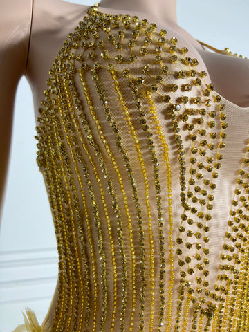Luxurious Sparkling Beaded Crystal Women's Cocktail Birthday Party Jackets - Gold Feather Black Girl Short Prom Dresses Luxurious Sparkling Beaded Crystal Women's Cocktail Birthday Party Jackets - Gold Feather Black Girl Short Prom Dresses