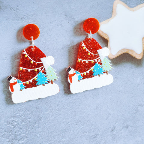 Sweet Christmas Tree Earrings With Rhinestones New Fashion Christmas Acrylic Earrings Women's Jewelry Sweet Christmas Tree Earrings With Rhinestones New Fashion Christmas Acrylic Earrings Women's Jewelry