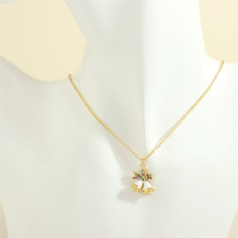 Christmas Tree Santa Claus Elk Snowman Oil-drop Necklace With Colored Rhinestones Ins Festival Clavicle Chain Necklace For Women Jewelry Christmas Tree Santa Claus Elk Snowman Oil-drop Necklace With Colored Rhinestones Ins Festival Clavicle Chain Necklace For Women Jewelry