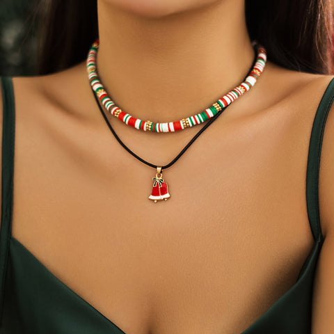 Beaded Women's Necklace Christmas Snowman Gift Imitation Crystal Ornament Beaded Women's Necklace Christmas Snowman Gift Imitation Crystal Ornament