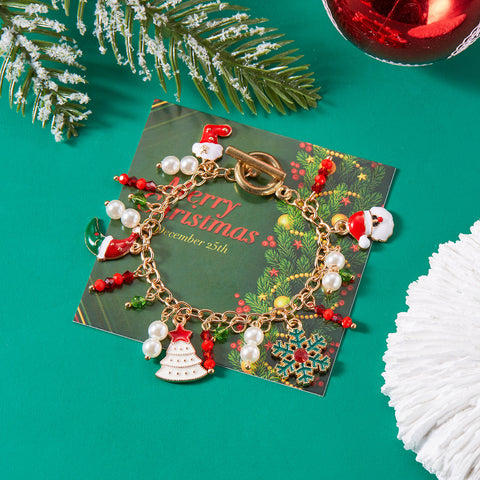 Personalized Christmas Bracelet Christmas Tree Santa Claus Pendant Bracelet For Women Jewelry Personalized Christmas Bracelet Christmas Tree Santa Claus Pendant Bracelet For Women Jewelry