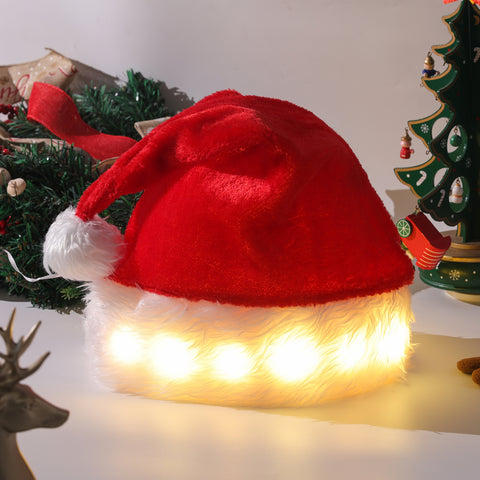 Christmas Hat LED Light Plush Children's Adult Christmas Decorations Christmas Supplies Luminous Santa Hat Home Decoracion Christmas Hat LED Light Plush Children's Adult Christmas Decorations Christmas Supplies Luminous Santa Hat Home Decoracion