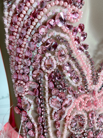 Chic Pink Elegance - Rhinestone-Adorned Homecoming Dress with Velvet, Birthday Glamour Chic Pink Elegance - Rhinestone-Adorned Homecoming Dress with Velvet, Birthday Glamour