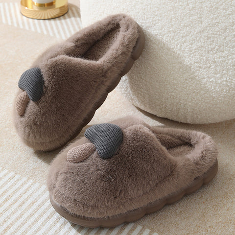 Cute Mushroom Cotton Slippers For Women Thick-soled Autumn And Winter Plush Slipper Indoor Non-slip Eva Household Furry Shoes Cute Mushroom Cotton Slippers For Women Thick-soled Autumn And Winter Plush Slipper Indoor Non-slip Eva Household Furry Shoes