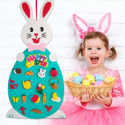 Easter Kids DIY Felt Bunny Pendants Toy with Detachable Alphabet Easter Ornament Kids Easter Gift for Home Door Wall Decoration Easter Kids DIY Felt Bunny Pendants Toy with Detachable Alphabet Easter Ornament Kids Easter Gift for Home Door Wall Decoration