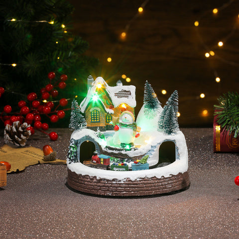 Christmas Rotating Resin Luminous Music Box Ornaments Christmas Rotating Resin Luminous Music Box Ornaments