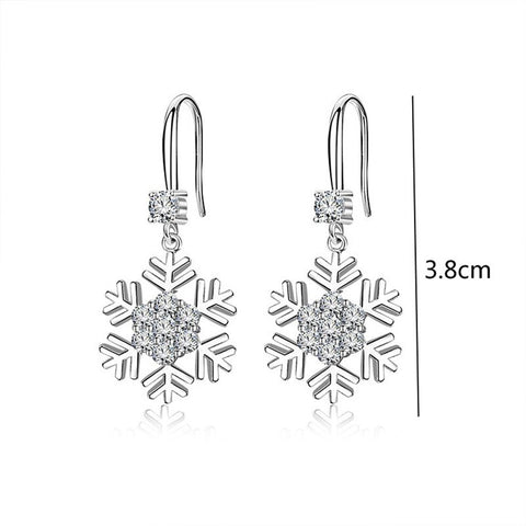 Temperament Snowflake Earrings With Rhinestones Fashion Personalized Christmas Earrings For Women Jewelry Temperament Snowflake Earrings With Rhinestones Fashion Personalized Christmas Earrings For Women Jewelry