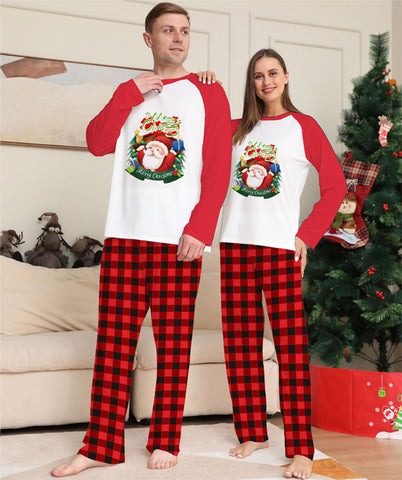 Christmas Parent-Child Clothes Set Long Sleeve T-Shirt Plaid Pants Family Matching Pajamas Christmas Parent-Child Clothes Set Long Sleeve T-Shirt Plaid Pants Family Matching Pajamas