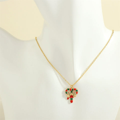 Christmas Tree Santa Claus Elk Snowman Oil-drop Necklace With Colored Rhinestones Ins Festival Clavicle Chain Necklace For Women Jewelry Christmas Tree Santa Claus Elk Snowman Oil-drop Necklace With Colored Rhinestones Ins Festival Clavicle Chain Necklace For Women Jewelry