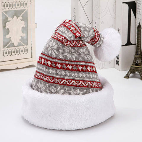 Snowflake Deer Knitted Wool Flannel Christmas Hat Snowflake Deer Knitted Wool Flannel Christmas Hat