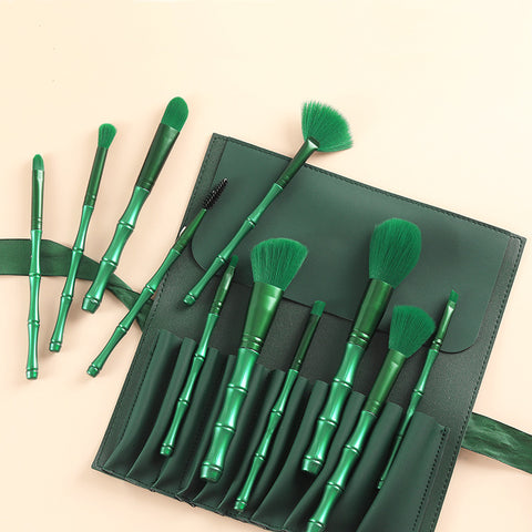 11 Makeup Brush Set Bamboo Handle Soft Bristles 11 Makeup Brush Set Bamboo Handle Soft Bristles
