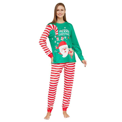 Cartoon Santa Claus Letter Printing Parent-child Christmas Pajamas Home Wear Suit Cartoon Santa Claus Letter Printing Parent-child Christmas Pajamas Home Wear Suit