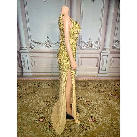 Golden Glamour - Handmade Crystal Dress Golden Glamour - Handmade Crystal Dress