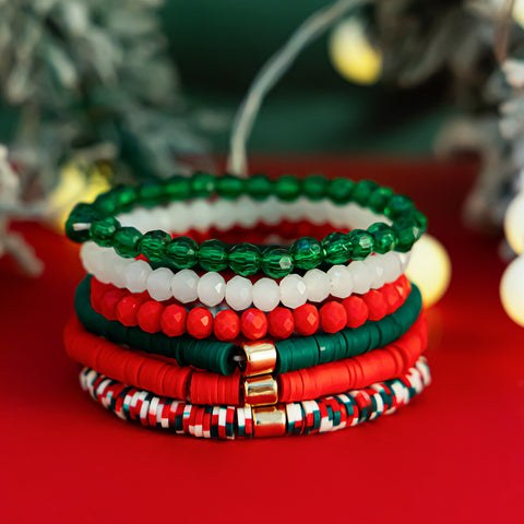 Christmas Polymer Clay Color Bracelet Suit Christmas Polymer Clay Color Bracelet Suit