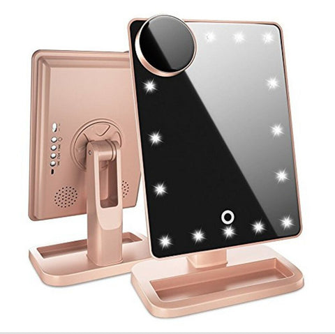 Touch Screen Makeup Mirror With 20 LED Light Bluetooth Music Speaker 10X Magnifying Mirrors Lights Touch Screen Makeup Mirror With 20 LED Light Bluetooth Music Speaker 10X Magnifying Mirrors Lights
