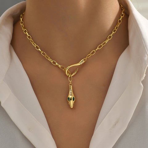 High Class Elegant Metal Snake Series Diamond-studded Necklace High Class Elegant Metal Snake Series Diamond-studded Necklace