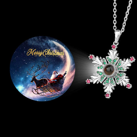 New Christmas Snowflake Necklace With Projection Design For Couples Christmas Gift Women's Clavicle Chain Jewelry New Christmas Snowflake Necklace With Projection Design For Couples Christmas Gift Women's Clavicle Chain Jewelry