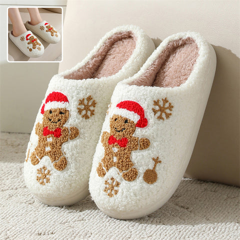 Christmas Snowflake Gingerbread Slippers Winter Indoor Non-slip Floor Bedroom Fuzzy House Shoes For Women Home Slippers Christmas Snowflake Gingerbread Slippers Winter Indoor Non-slip Floor Bedroom Fuzzy House Shoes For Women Home Slippers