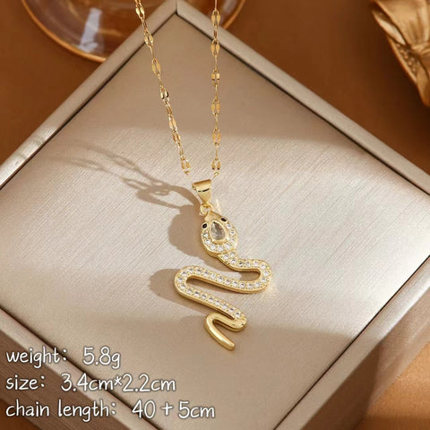 Fashion Personality Snake Necklace With Rhinestone Design Creative Sweater Chain Fall Winter Women's Clavicle Chain Jewelry Fashion Personality Snake Necklace With Rhinestone Design Creative Sweater Chain Fall Winter Women's Clavicle Chain Jewelry