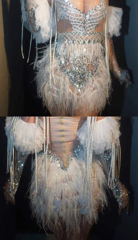 Ghoulish Glamour - Halloween Stage Wear with Nude Rhinestones and Sequins Ghoulish Glamour - Halloween Stage Wear with Nude Rhinestones and Sequins
