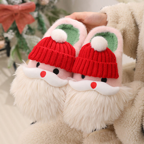 Cute Christmas Santa Claus Home Slippers Winter Warm Indoor Non-slip Floor Plush Shoes For Women Cute Christmas Santa Claus Home Slippers Winter Warm Indoor Non-slip Floor Plush Shoes For Women