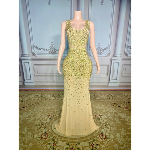 Golden Glamour - Handmade Crystal Dress Golden Glamour - Handmade Crystal Dress