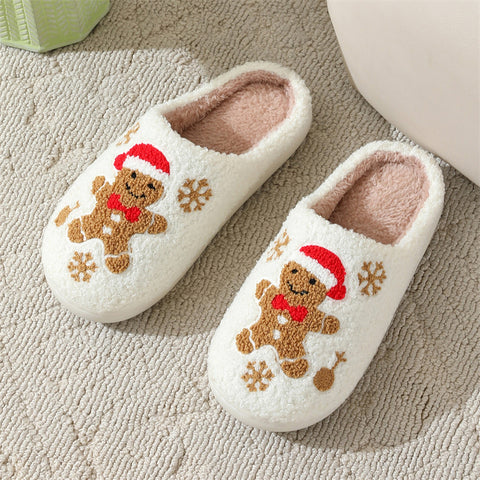 Christmas Snowflake Gingerbread Slippers Winter Indoor Non-slip Floor Bedroom Fuzzy House Shoes For Women Home Slippers Christmas Snowflake Gingerbread Slippers Winter Indoor Non-slip Floor Bedroom Fuzzy House Shoes For Women Home Slippers