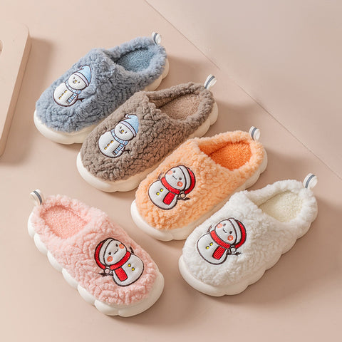 Cute Snowman Slippers Winter Indoor Household Warm Plush Thick-Soled Anti-slip Couple Home Slipper Soft Floor Bedroom House Shoes Cute Snowman Slippers Winter Indoor Household Warm Plush Thick-Soled Anti-slip Couple Home Slipper Soft Floor Bedroom House Shoes