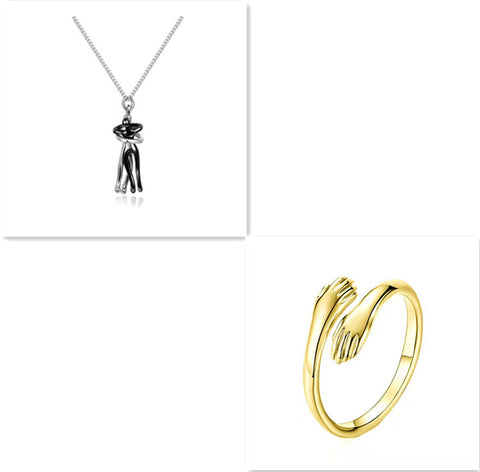 Love Hug Necklace Unisex Men Women Couple Jewelry Simple Temperament Clavicle Chain Valentines Day Lover Gift Love Hug Necklace Unisex Men Women Couple Jewelry Simple Temperament Clavicle Chain Valentines Day Lover Gift