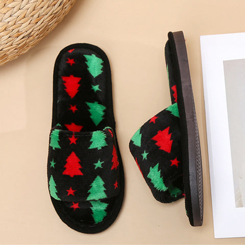 Christmas Tree Home Slippers Fashion Floor Bedroom Open-toe Plush Slippers For Women Fuzzy House Shoes Christmas Tree Home Slippers Fashion Floor Bedroom Open-toe Plush Slippers For Women Fuzzy House Shoes