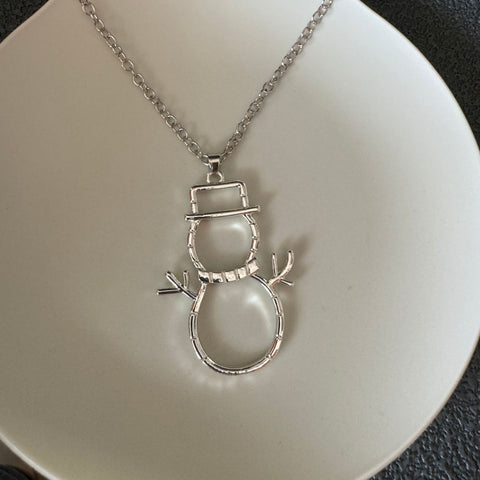 Personalized Snowman Earrings And Pendant Fashion Simple Christmas Hollow Necklace For Women Jewelry Personalized Snowman Earrings And Pendant Fashion Simple Christmas Hollow Necklace For Women Jewelry