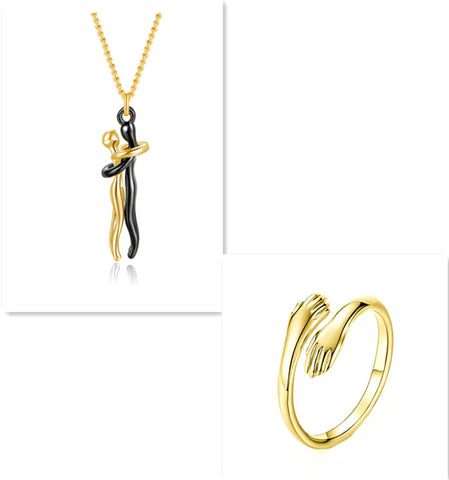 Love Hug Necklace Unisex Men Women Couple Jewelry Simple Temperament Clavicle Chain Valentines Day Lover Gift Love Hug Necklace Unisex Men Women Couple Jewelry Simple Temperament Clavicle Chain Valentines Day Lover Gift