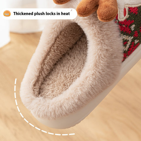 Cute Christmas Elk Plush Slippers Winter Ins Fashion Non-slip Floor Bedroom Home Slippers For Women Fuzzy House Shoes Cute Christmas Elk Plush Slippers Winter Ins Fashion Non-slip Floor Bedroom Home Slippers For Women Fuzzy House Shoes