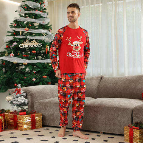 European And American Long Sleeve Home Wear Printed Plaid Christmas Suit European And American Long Sleeve Home Wear Printed Plaid Christmas Suit