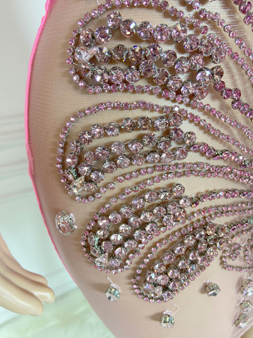 Dazzling Elegance - Sparkly Beaded Pink Short Prom Dress for Birthday's Dazzling Elegance - Sparkly Beaded Pink Short Prom Dress for Birthday's