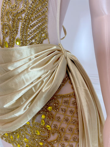 Gilded Glamour - Gold Rhinestone Halter Prom Dress for Black Girls Gilded Glamour - Gold Rhinestone Halter Prom Dress for Black Girls