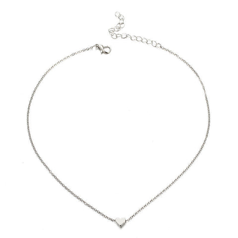 Simple Fashion Gold Color Double-sided Love Pendant Necklaces Clavicle Chains Necklace Women Jewelry Valentines Day Gift Simple Fashion Gold Color Double-sided Love Pendant Necklaces Clavicle Chains Necklace Women Jewelry Valentines Day Gift