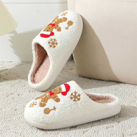 Christmas Snowflake Gingerbread Slippers Winter Indoor Non-slip Floor Bedroom Fuzzy House Shoes For Women Home Slippers Christmas Snowflake Gingerbread Slippers Winter Indoor Non-slip Floor Bedroom Fuzzy House Shoes For Women Home Slippers