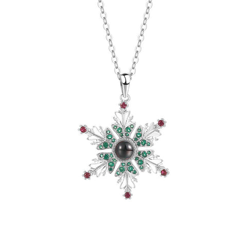 New Christmas Snowflake Necklace With Projection Design For Couples Christmas Gift Women's Clavicle Chain Jewelry New Christmas Snowflake Necklace With Projection Design For Couples Christmas Gift Women's Clavicle Chain Jewelry
