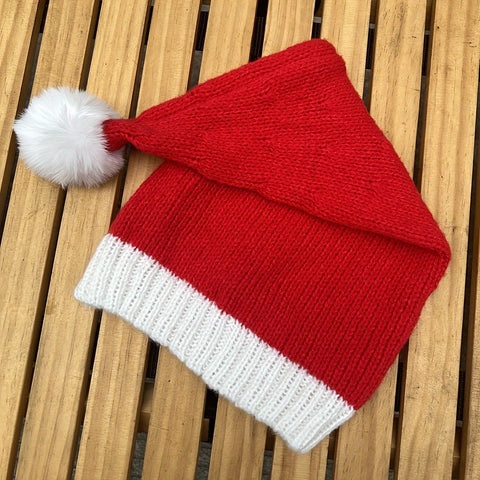 New Knitted Christmas Hat With Fur Ball Holiday Party Decoration Warm Hat Winter New Knitted Christmas Hat With Fur Ball Holiday Party Decoration Warm Hat Winter