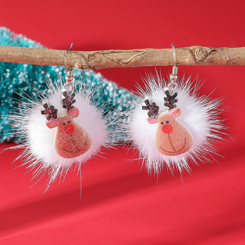 Winter Snowflake Hair Ball Earrings Ins Cute Christmas Elk Santa Claus Stock Element Earrings Women Jewelry Winter Snowflake Hair Ball Earrings Ins Cute Christmas Elk Santa Claus Stock Element Earrings Women Jewelry