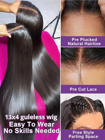 Ready-to-Wear 13x4 Brazilian Bone Straight Lace Front Wig - Preplucked, Glueless, No Hassle Ready-to-Wear 13x4 Brazilian Bone Straight Lace Front Wig - Preplucked, Glueless, No Hassle