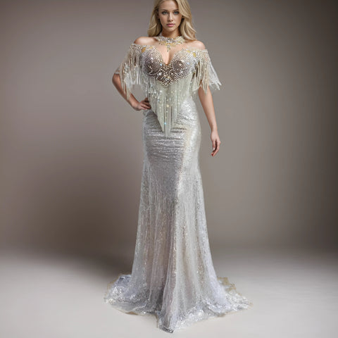 Dazzling Rhinestone Fringe Sequin Dress - Celebrate in Style Dazzling Rhinestone Fringe Sequin Dress - Celebrate in Style