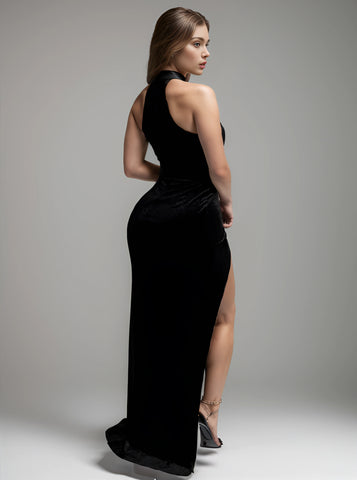 Sexy Sleeveless High Slit Rhinestone Party Dress for Women Sexy Sleeveless High Slit Rhinestone Party Dress for Women