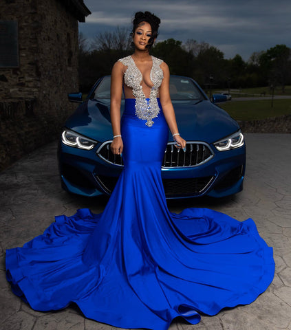 Sparkling Mermaid Glam - Crystals, Strapless Elegance for Formal Evening Party Sparkling Mermaid Glam - Crystals, Strapless Elegance for Formal Evening Party