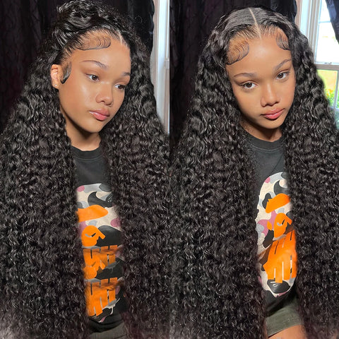 Ready-to-Wear HD 13x6 Curly Deep Wave Human Hair Wig - 30-38 Inch, Transparent Frontal, 250% Density Ready-to-Wear HD 13x6 Curly Deep Wave Human Hair Wig - 30-38 Inch, Transparent Frontal, 250% Density