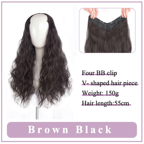 V-Shaped Synthetic Wig - Women's Long Hair Extension for Volume & Style V-Shaped Synthetic Wig - Women's Long Hair Extension for Volume & Style